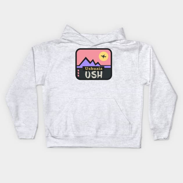 Ushuaia airport code Kids Hoodie by Woohoo